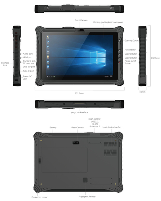 Nível áspero da proteção da bateria IP65 do IPS HDMI 860mAh do PC da tabuleta de Intel N5105