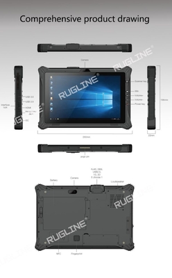 Tabuleta áspera industrial Windows 10 de RUGLINE com NFC 1D/2D varredor
